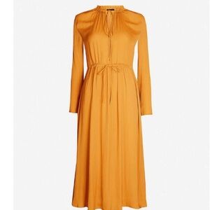 Maje Vibrant Orange Long Sleeve Dress